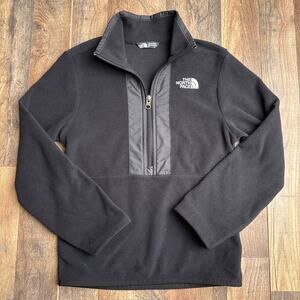 The North Face Glacier 1/2 Zip Pullover Sweater Boys Small‎ Black Fleece 6410
